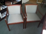 VISITORS CHAIR KIMBALL CHERRY FRAME WITH GRAY PATTERN SEAT AND BACK